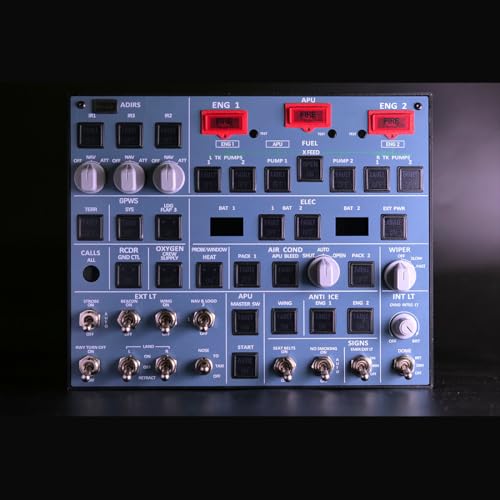 Image of YounggDiy Flight Simulator Control Panel Kit, Home Cockpit A107 Light OVHOverhead-Panel Compatible with Windows Games, Supports Major Airplane Models (Upgraded V3.1