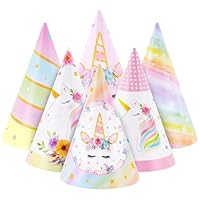 WERNNSAI Unicorn Party Hats - 12 PCS Unicorn Birthday Party Supplies Cone Hats for Girls Kids Birthday Party Headwear