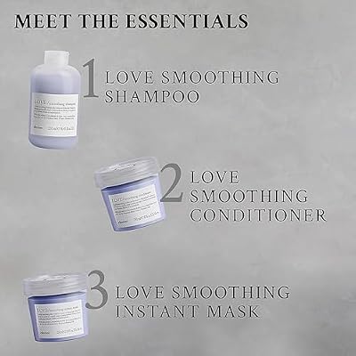 Davines LOVE/Smoothing Shampoo, Gentle Anti-Frizz Cleanser for Frizzy, Coarse or Unruly Hair - Promotes Straightening & Shine - Apple Pulp Formula for Soft, Tamed & Sleek Strands