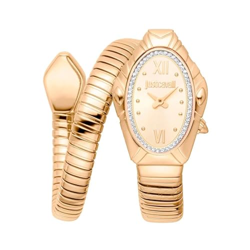 Just Cavalli JC1L357M0025 Montre analogique à Quartz pour Femme avec Bracelet en Acier Inoxydable, Champagne, Mode