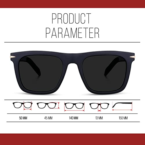 Image of Black Retro Square Sunglasses /Goggles For Men's -UV Protected-Pack of 1
