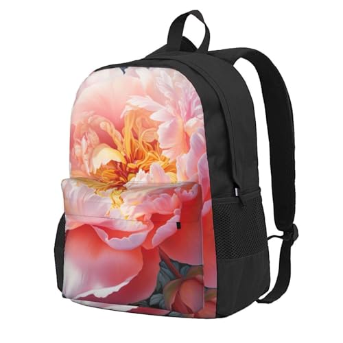 Sac à dos léger et imperméable au motif pivoine pour aventuriers