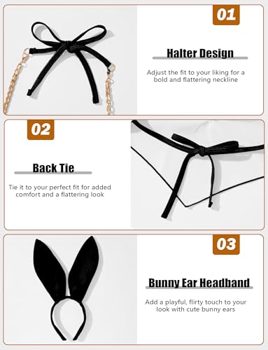 Sexy Bunny Kostüme für Damen Cosplay Dessous Anime Frauen Leder Bikini Rave Maid Outfit Latex BH Mini Rock Set SML – Bild 3