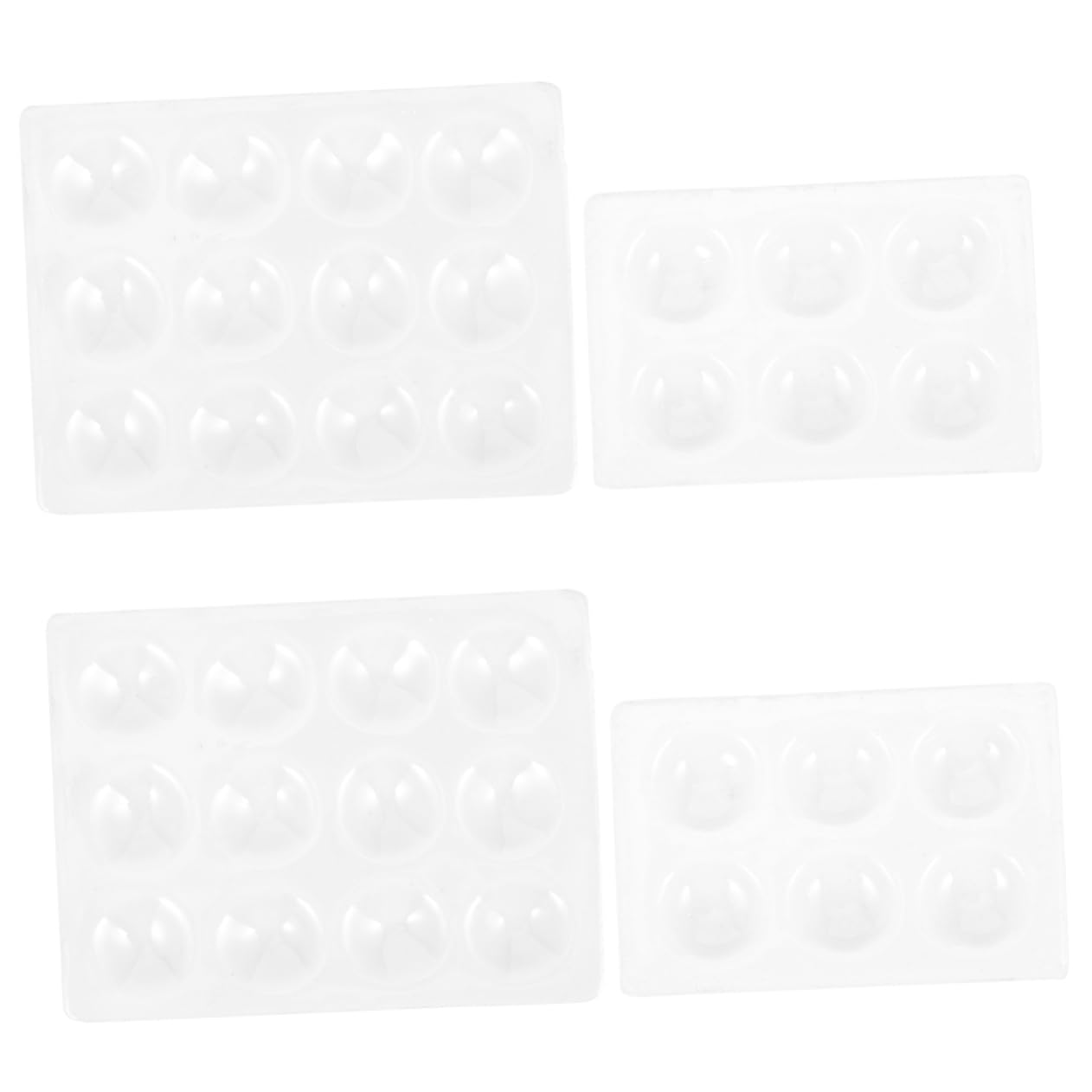 Mobestech Juego de 4 Placas de Cerámica para Reacción Química Diseño Compacto, Fácil de Almacenar, 6 y 12 Agujeros, Color Blanco, Adecuado para Laboratorio y Clases de Química