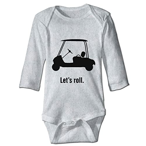 Image of Let's Roll Golf Cart Baby Bodsuit Long Sleeve Romper Cotton Jumpsuit Outfits