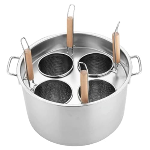Marmite à pâtes multi-trous en inox avec paniers passoires pour égouttage rapide