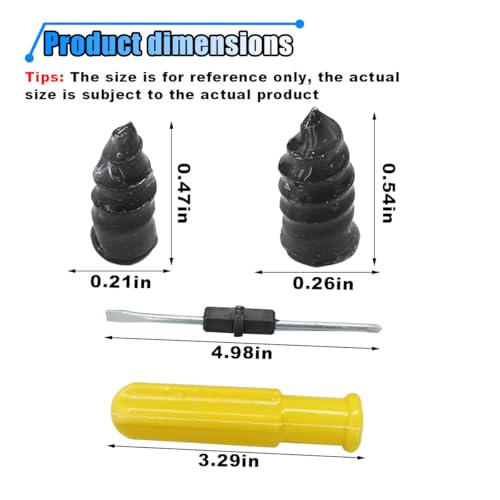 BDZMC 60PCS Tire Repair Rubber Nail, Tire Puncture Repair Tool Kit with Screwdriver, Self Service Vacuum Tire Repair Screw Plug, Tire Repair Kit for Car Truck Motorcycle Tractor (60PCS)
