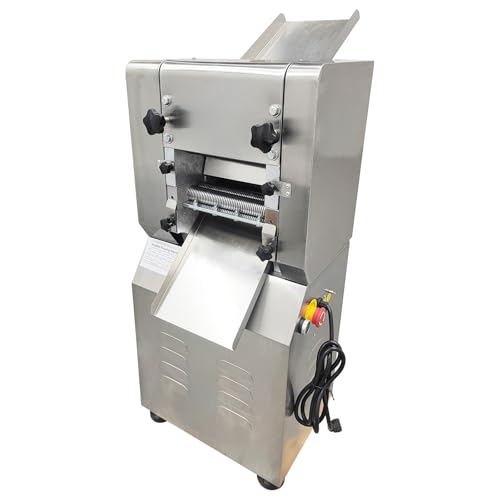 Banfluxion Electric Noodles Maker Commercial Dough Roller Machine with E-stop Button 1.5KW Noodles Cutter with 1mm and 2mm Blades, 110V, 7.48inch Roller
