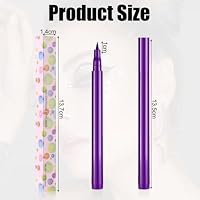 Aomig 24h-Wasserfester Eyeliner Präziser Veganer Flissig (Lila, 1.6g) – Ansicht 2
