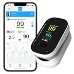 Biomedintech Fingertip Pulse Oximeter with Bluetooth, Blood Oxygen Saturation Monitor and Pulse Rate Monitor with Free APP for iOS and Android, Real-time detection of Vital Signs