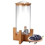 Getränkespender – Große Glas-Getränkemaschine mit Wasserhahndeckel und Halterung, breite Öffnung für einfaches Befüllen, ideal für heiße oder kalte Getränke, Wasser und Saft
