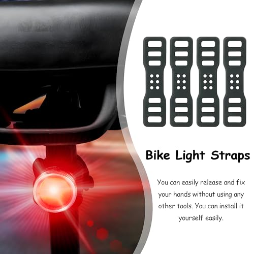 5 Stück Fahrrad Silikonband, für Fahrradlicht Set Fahrrad Rücklicht Rücklicht Fahrrad Fahrrad Lichter Led Fahrrad Stretch Gummiringe Taschenlampe Gummiband Halterung, Fahrrad Befestigungsband Silikon