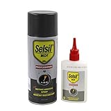 SELSIL Super CA Glue 3.50 oz (100 g) avec activateur 13,50 fl oz. (400 ml) Professional Fast Adhesive, Cyanoacrylate Adhesive Clear Super Glue with Adhesive Accelerators
