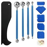 10 Stück Werkzeug Schaber Kit Fugenglätter Set 4 Stück Metallkugel Abzieher 6 Stück Silikon Fugenglätte Silikonfugen abzieher Caulking Werkzeug Kit Fugenglätter Set für Badezimmer Küchenfliesen