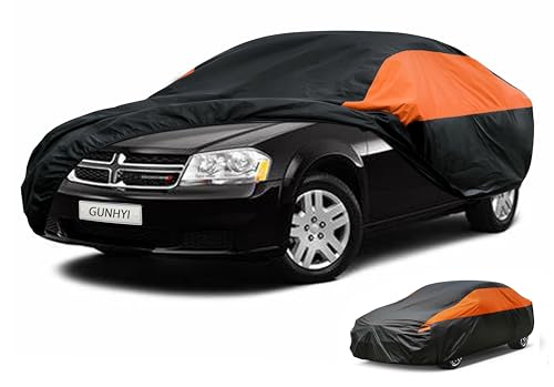 Image of GUNHYI Dodge Car Cover Custom Fit Dodge Avenger Waterproof All Weather for Automobiles, Lightweight Full Exterior Cover Outdoor Sun UV Rain Dust Snow Wind Protection.