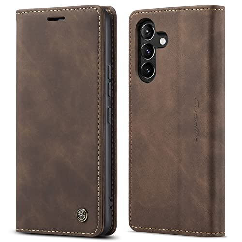 Cracedily for Samsung Galaxy A54 5G Case, Flip Wallet Leather Case with Card Holder Magnetic Closure Shockproof Kickstand Protective Phone Cases Cover for Galaxy A54 6.4 Inch,Coffee - image 9