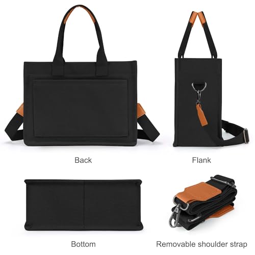 Image of Canvas Tote Bag for Women with Pockets Crossbody Bag Tote Shoulder Handbags Casual Work Bags Everything Tote Bag