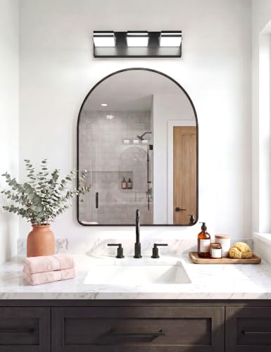 Image of VOLISUN 3 Light Bathroom Vanity Light, 16.15 inch Dimmable Bathroom Light Fixtures Over Mirror, 5 Color Temperatures, 180Rotatable Head, Black LED Vanity Lights for Bathrooms-ETL Certificated