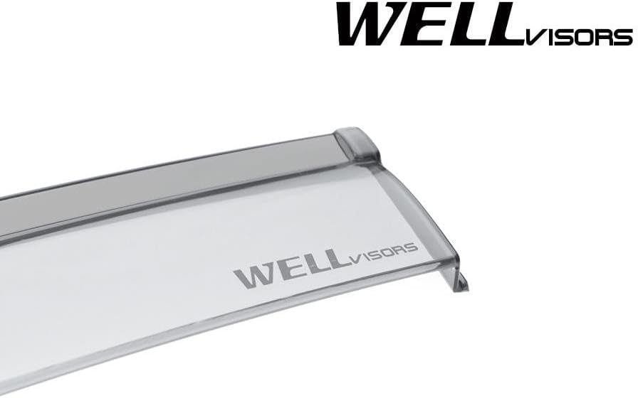 Miniatura 2 de WellVisors Viseras de ventana Deflectores de viento compatibles con Chrysler 2017-2022 Pacifica 2020-2022 Voyager con protectores de lluvia negros