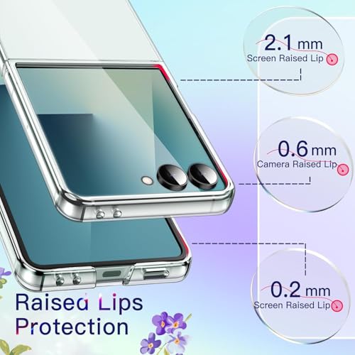 Image of SQUIF Case for Samsung Galaxy Z Flip 7 (2025), Transparent Back Cover with Drop & Camera Protection (Clear)