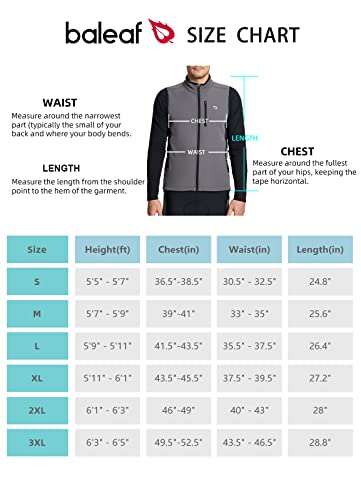 Baleaf Men's Winter Cycling Vest Reflective Running Warm Thermal Gilet Windproof Fleece Lined Jacket Outdoor Bicycle Gear Grey L #TOP7