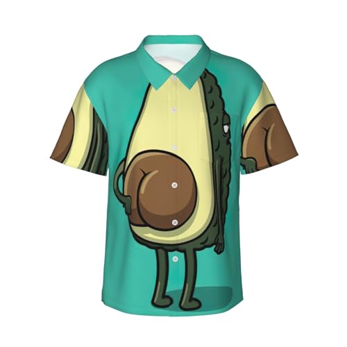 Chemise hawaïenne pour homme EdWal à motif avocat avec short boutonné fluide