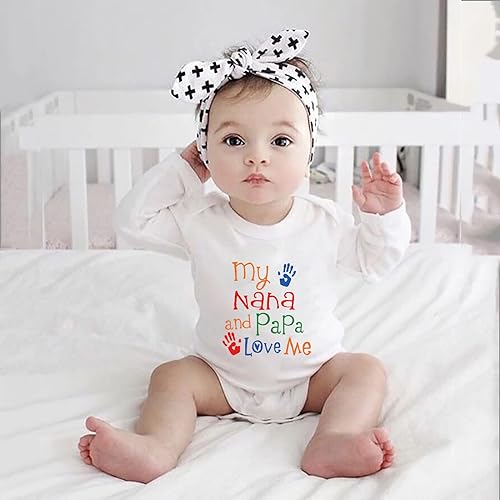 My Nana And Papa Love Me Baby Bodysuit Long Sleeve Baby Boy Romper Newborn Outfit2