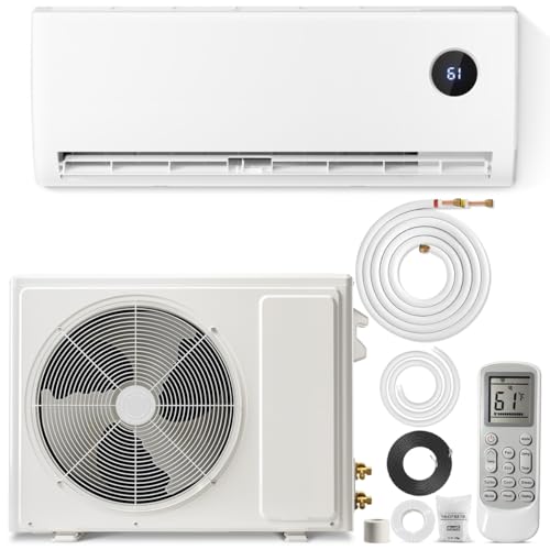 LifePlus Mini Split AC Heating System, 12000 BTU Ductless Inverter Air Conditioner with Heat Pump, 19 SEER2 Energy Efficient 115V Quiet Ac Unit Up to 750 Sq.Ft with Installation Kit