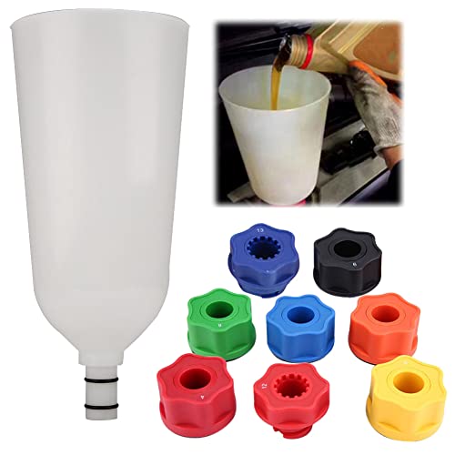 Qiilu Oil Funnel Set 10Pcs Universal Car Engine Oil Funnel Adaptor Oil Fill Funnel Kit Oil