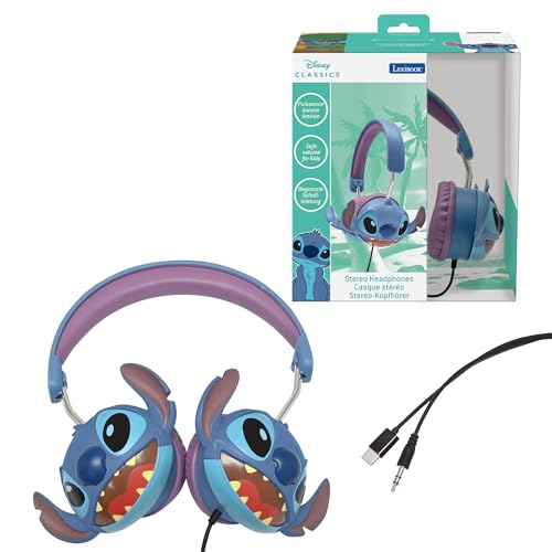 Lexibook, Disney Stitch, Auriculares estéreo con Cable Stitch 3D, Plegables, Potencia de Sonido Limitada, HP015D Lexibook, Disney Stitch, Auriculares estéreo con Cable Stitch 3D, Plegables, Potencia de Sonido Limitada, HP015D
