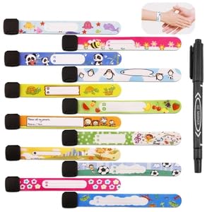 12 Pièces Bracelet Identification De Sécurité, Bracelet Identification Enfant, Bracelet De Secours SOS Pour Enfant Anti Perdu Réutilisable Étanche, Convient aux Activités De Plein Air Des Enfants