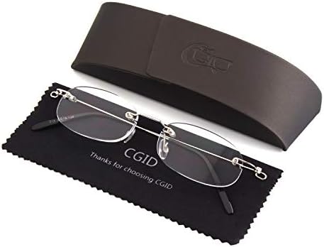 CGID Stylish Rimless Frameless Magnifying Spring Hinge Reading Glasses Readers
