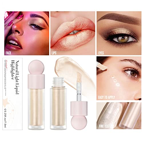 Silvercell Liquid Highlighter Natural Brightening For Face & Body, Contour Highlighter Stick Easy To Apply With Cushion Applicator, Moisturizing Waterproof Light Liquid Luminizer For Long Lasting Glow (#1 Moonlight) #TOP2
