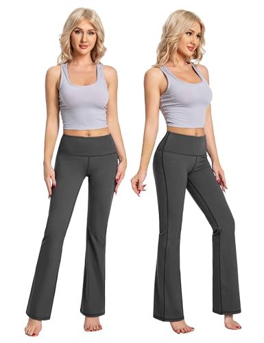 Image of BUBBLELIME 29 inch /31 inch /33 inch /35 inch /37 inch 3 Styles Women's High Waist Bootcut Yoga Pants Basic /Side Pockets Tummy Control Workout Flared