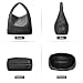 oscaurt Tragetasche für Damen, gewebte Ledertasche, gewebte Tragetasche, Damen-Handtaschen, Schultertaschen, Einkaufstasche, Top-Griff, Tasche mit Beutel, Geldbörse, Schwarz , Large