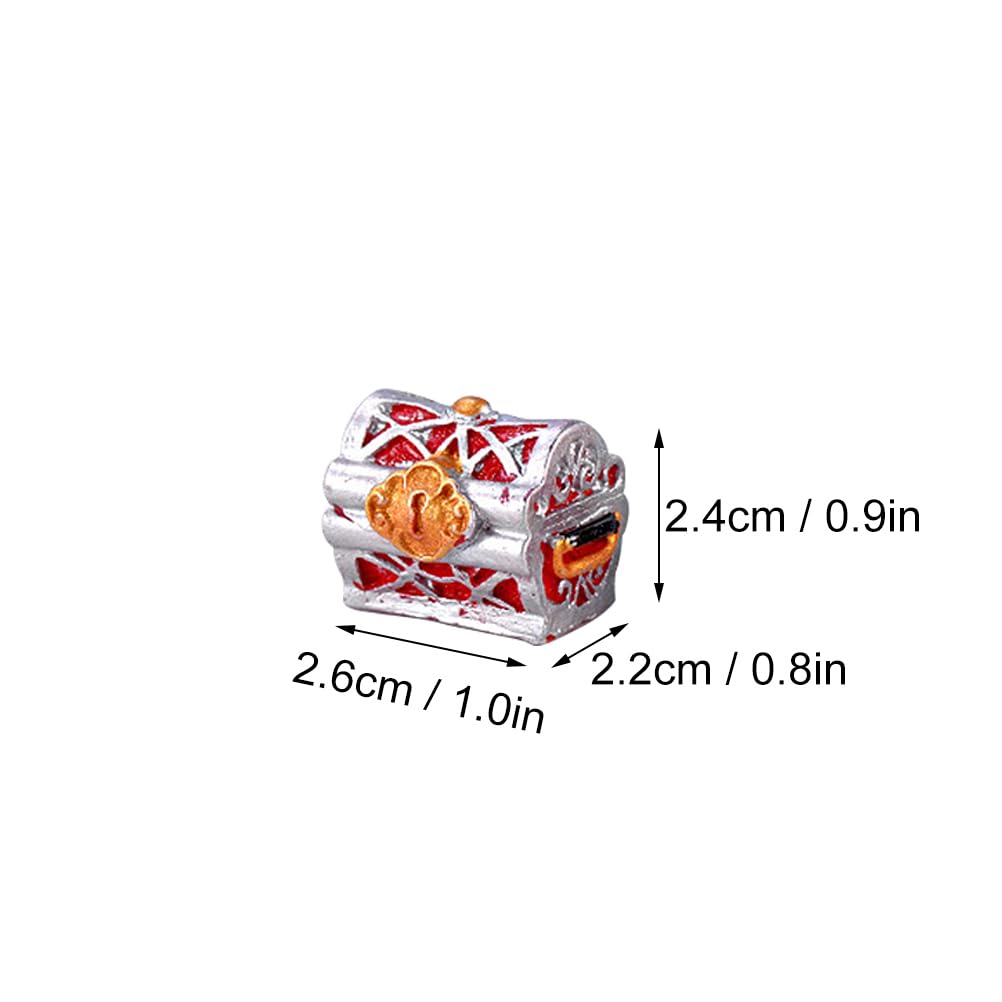 4Pcs Aquarium Tank Decor Mini Treasure Chest Ornament Set Resin Golden Coin Undersea Ornament for Fish Bowl Tank Accessories (Random Style) - Image 3