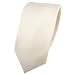TigerTie schmale Designer Krawatte in beige elfenbein champagner einfarbig Uni Rips gemustert