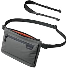 ALPAKA Zip Pouch Max V2 with Padded Shoulder Strap Grey - Axoflux 210D Water Resistant Fabric, Weatherproof YKK Zippers,Front Zip Pocket, Compact Men Sling Bag