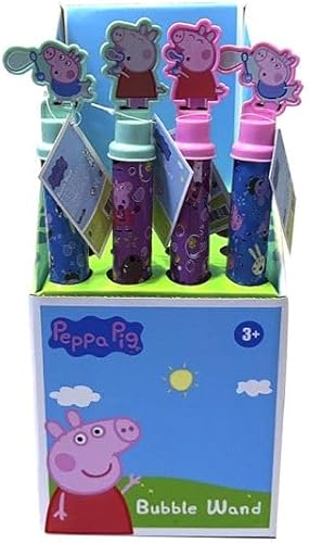 Laceys Peppa Pig Bubble Wand with Topper, Assorted