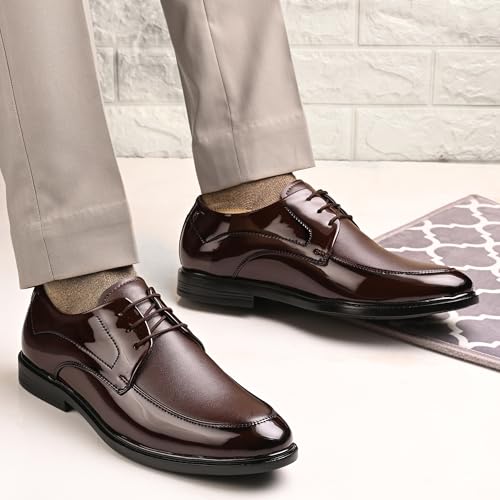 Image of Centrino Men's Formal Lace-Up Shoes | Soft & Comfortable Formal Shoe| Lace-up Oxford Shoes for Men | Solid Design | Ideal for Formal, Business Casual, and Parties | Stylish-Looking Footwear (9361)