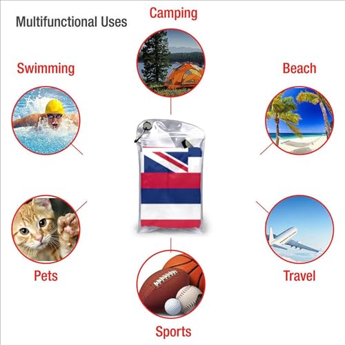 Toalla de baño con bandera de Hawái para camping, gimnasio y spa 8