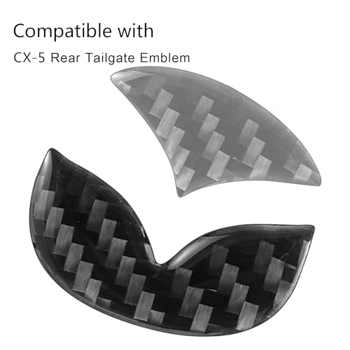 Image of Compatible with Car Rear Tailgate Emblem Logo Trim Accessories Carbon Fiber Emblem Badge Decal Cover Sticker for Mazda CX-5,Black
