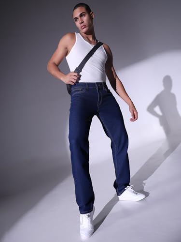Image of Hubberholme Men Black Cotton Fabric Relaxed Fit Mid-Rise Stretchable Jeans