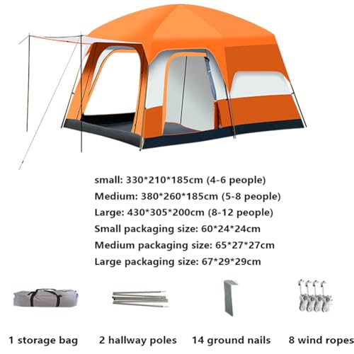 Carpa de camping de 2 habitaciones con toldo solar impermeable miniatura 2
