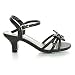 Children's Girl's Open Toe Bow Slingback Block High Heel Sandals In glitter & Patent