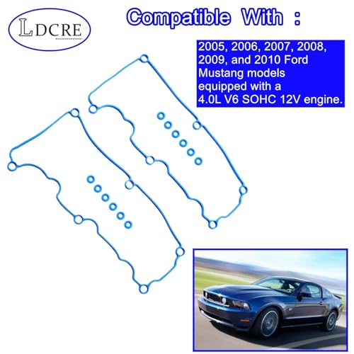Image of VS50646R VS50402 Valve Cover Gasket Set ，Valve Gaskets Compatible with 2005 2006 2007 2008 2009 2010 Ford Mustang 4.0L V6 SOHC 12V,Replace AVC498S 151071201