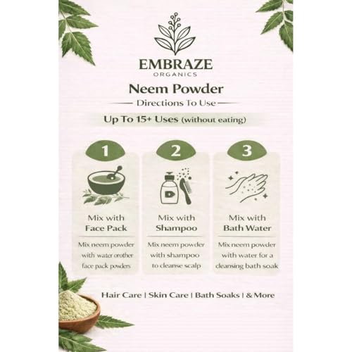 Image of Neem Powder for Skin Care (100g) | 100% Pure Natural Herbal Powder | Helps Fight Acne, Pimples, Oil Control & Skin Soothing Care