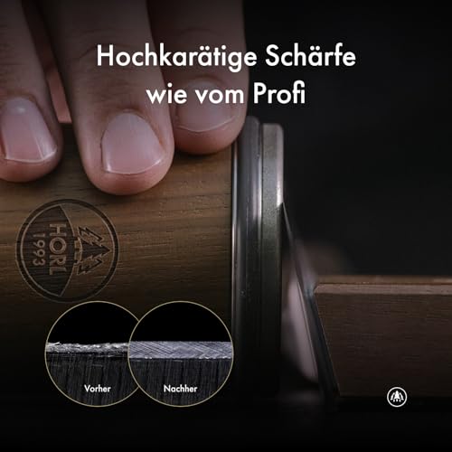 HORL 2 Nussbaum Rollschleifer Messerschärfer - Küchenmesserschärfer für rasiermesserscharfe Klingen - Messerschleifer - Einfaches… – Ansicht 2