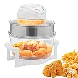 Glass Air Fryer,17.96Qt Capacity 360° Visibility Compact Smart Air Fryer Oven Turbo Electric Cooker w/Adjustable temperature & time for Deep Roast, Crisp, Keep Warm