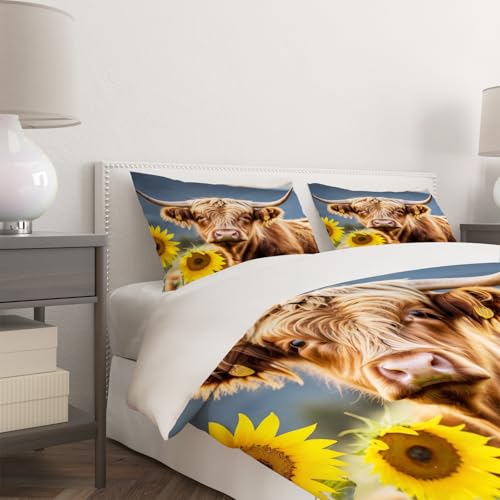 Parure lit 2 personnes fleur de vache 240x260 haut de gamme durable